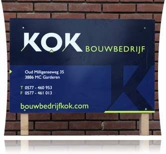 Reclamebord Bouwbedrijf Kok